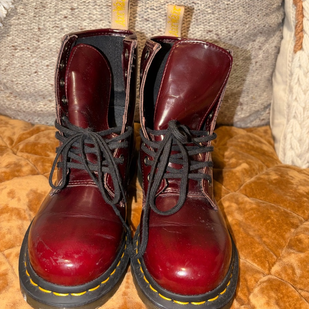 Dr. Martens Burgundy Combat Boots